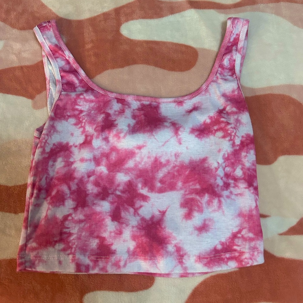 Pink tie dye crop top size s